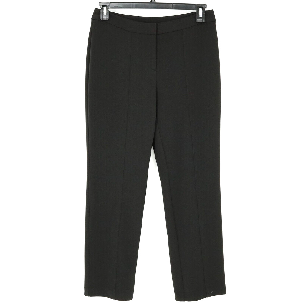 Chicos Collection 0 Womens 4 Small Dress Pants Black Stretch Knit Straight Leg